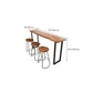 Mesa de Bar moderna, mesa de Pub de madera maciza de hierro negro con pedestal doble para Patio