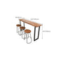 Mesa de Bar moderna, mesa de Pub de madera maciza de hierro negro con pedestal doble para Patio