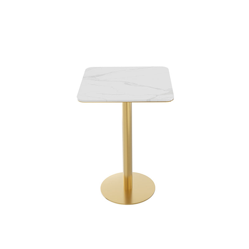Sintered Stone Bar Table Traditional Luxury Dining Table for Kitchen Living Room 23.6"L x 23.6"W x 41.3"H Square Without Chairs Clearhalo 'Bar Furniture' 'Bar Tables' 'bar_tables' 'furn' 'furn_bar_tables' 'Furniture' 'Kitchen & Dining Furniture' 6162997