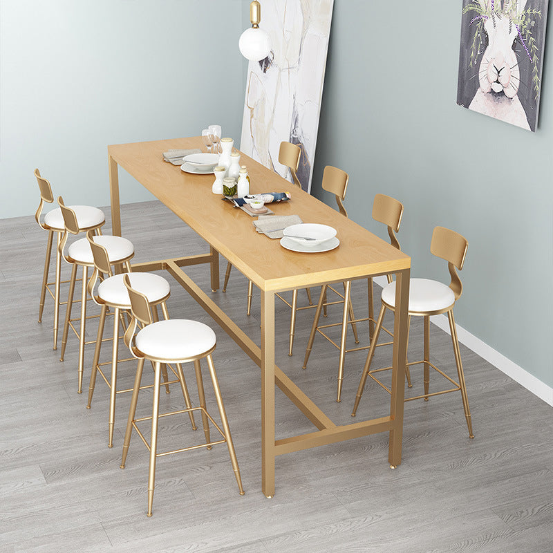 Contemporary Bar Table Rectangle Solid Wood Pub Table for Outdoor 70.9"L x 15.7"W x 41.3"H Natural Without Chairs Clearhalo 'Bar Furniture' 'Bar Tables' 'bar_tables' 'furn' 'furn_bar_tables' 'Furniture' 'Kitchen & Dining Furniture' 6163014
