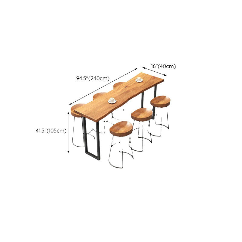 Rectangle Solid Wood Bar Table Sled Base Dining Table for Kitchen Living Room Coffee Room