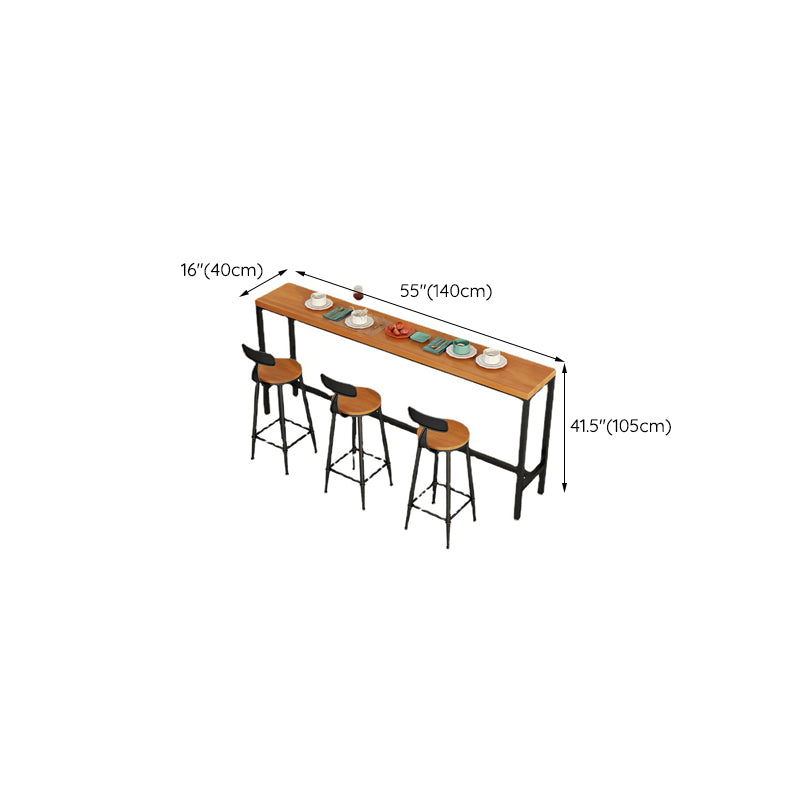 Contemporary Bar Table Rectangle Solid Wood Pub Table for Indoor Use Clearhalo 'Bar Furniture' 'Bar Tables' 'bar_tables' 'furn' 'furn_bar_tables' 'Furniture' 'Kitchen & Dining Furniture' 6163097