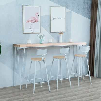 Natural Solid Wood Bar Table Modern Dining Table for Kitchen Living Room Without Footrest Without Chairs Clearhalo 'Bar Furniture' 'Bar Tables' 'bar_tables' 'furn' 'furn_bar_tables' 'Furniture' 'Kitchen & Dining Furniture' 6163118