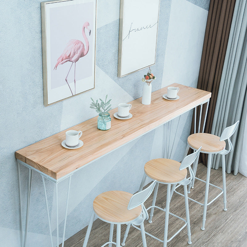 Natural Solid Wood Bar Table Modern Dining Table for Kitchen Living Room Clearhalo 'Bar Furniture' 'Bar Tables' 'bar_tables' 'furn' 'furn_bar_tables' 'Furniture' 'Kitchen & Dining Furniture' 6163120