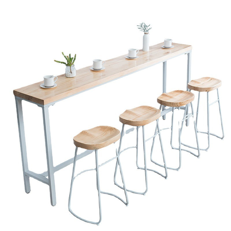 Natural Solid Wood Bar Table Modern Dining Table for Kitchen Living Room Clearhalo 'Bar Furniture' 'Bar Tables' 'bar_tables' 'furn' 'furn_bar_tables' 'Furniture' 'Kitchen & Dining Furniture' 6163121