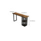 Industrial Bar Table Black Iron Solid Wood Pub Height Dining Table with 2 Shelve