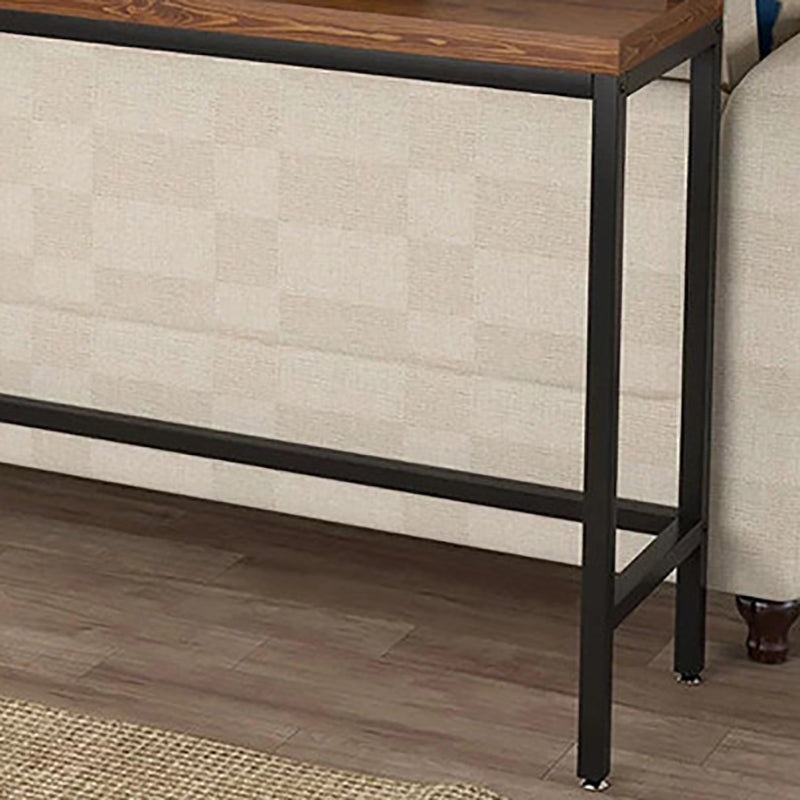 Modern 41.3"H Bar Table Black Iron Solid Wood Pub Table for Living Room Clearhalo 'Bar Furniture' 'Bar Tables' 'bar_tables' 'furn' 'furn_bar_tables' 'Furniture' 'Kitchen & Dining Furniture' 6163221