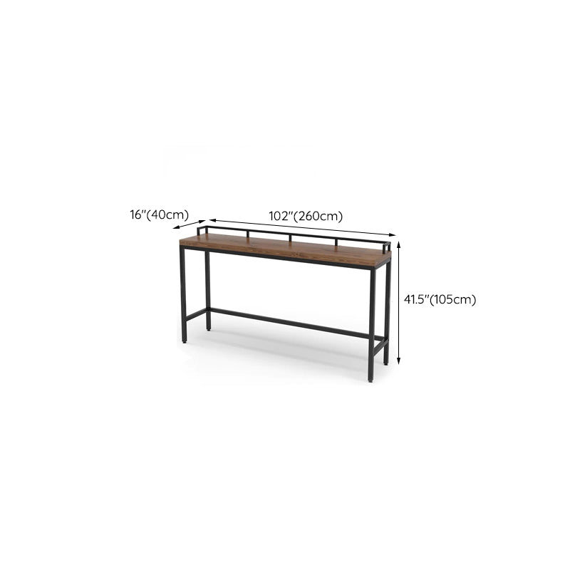Modern 41.3"H Bar Table Black Iron Solid Wood Pub Table for Living Room Clearhalo 'Bar Furniture' 'Bar Tables' 'bar_tables' 'furn' 'furn_bar_tables' 'Furniture' 'Kitchen & Dining Furniture' 6163232