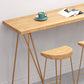 Rectangle Solid Wood Bar Table Metal Base Table for Kitchen Living Room Coffee Room Clearhalo 'Bar Furniture' 'Bar Tables' 'bar_tables' 'furn' 'furn_bar_tables' 'Furniture' 'Kitchen & Dining Furniture' 6163254