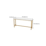 Glam Pub Table Faux Marble Rectangle Bar Table for Breakroom