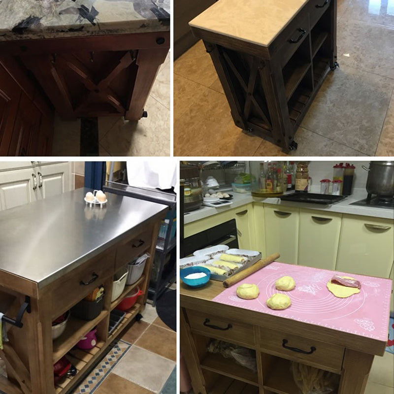 Carrello da cucina rotolante in stile moderno in legno carrello da cucina rettangolare