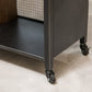 Modern Rolling Kitchen Cart Wood Rectangular Kitchen Island Cart with Wine Rack