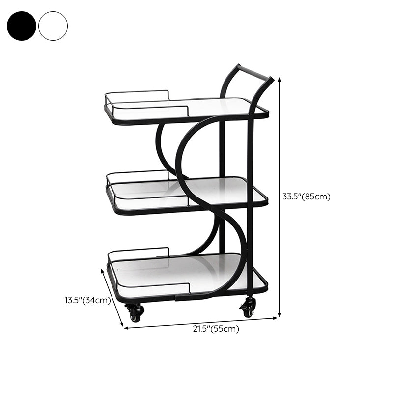 33.46" High Contemporary Prep Table Rolling Metal Prep Table for Home