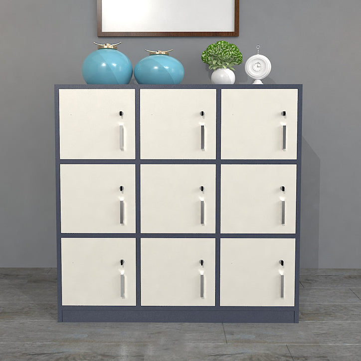 Gabinete de almacenamiento moderno de acabado mate de madera fabricada con puertas con bisagras