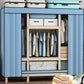 Contemporary Style Wardrobe Pine Solid Wood 1-Door Wardrobe Closet for Bedroom 59"L x 18"W x 66"H Blue Clearhalo 'Armoires & Wardrobes' 'armoires_wardrobes' 'Bedroom Furniture' 'furn' 'furn_armoires_wardrobes' 'Furniture' 6165871
