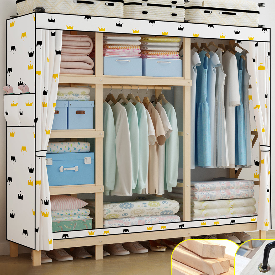 Contemporary Style Wardrobe Pine Solid Wood 1-Door Wardrobe Closet for Bedroom 67"L x 18"W x 66"H White Clearhalo 'Armoires & Wardrobes' 'armoires_wardrobes' 'Bedroom Furniture' 'furn' 'furn_armoires_wardrobes' 'Furniture' 6165875