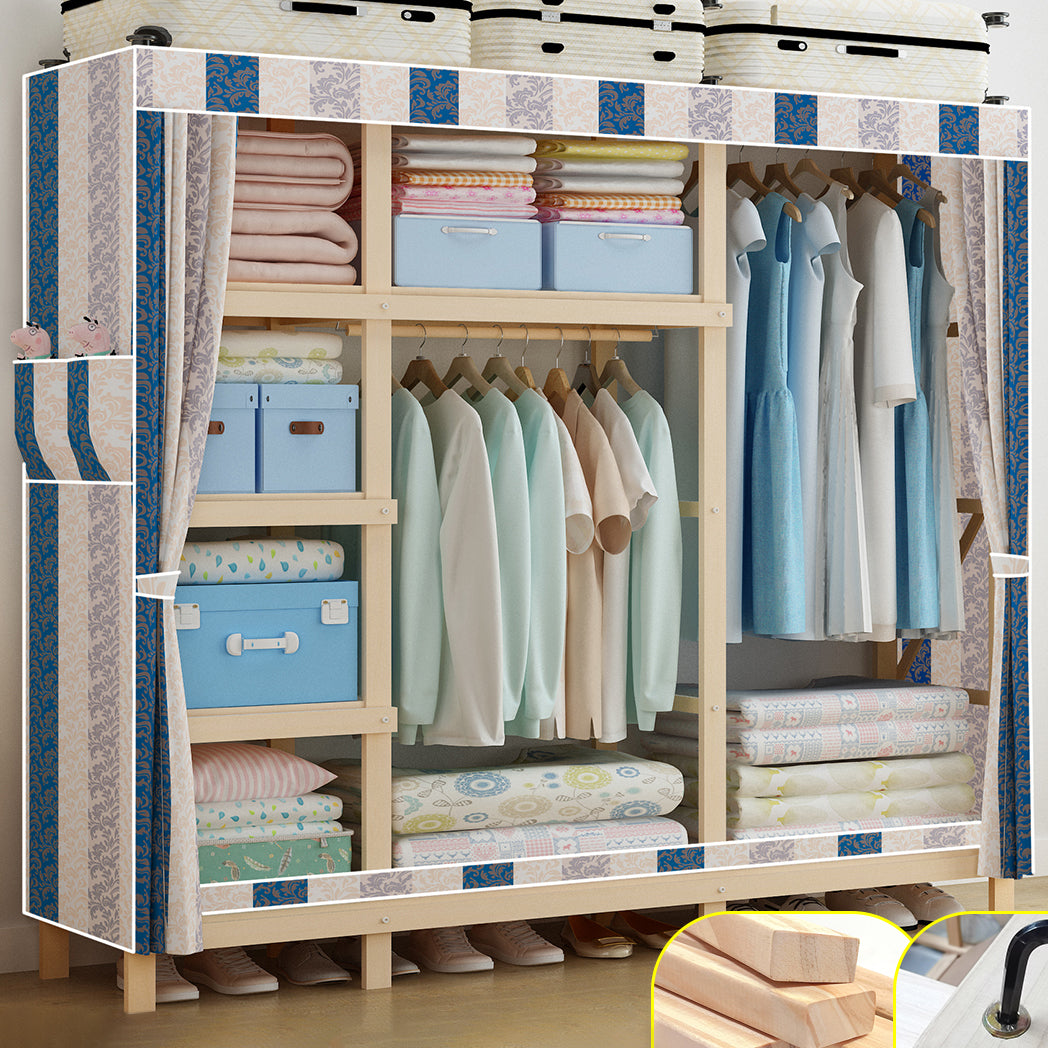 Contemporary Style Wardrobe Pine Solid Wood 1-Door Wardrobe Closet for Bedroom 67"L x 18"W x 66"H Beige Clearhalo 'Armoires & Wardrobes' 'armoires_wardrobes' 'Bedroom Furniture' 'furn' 'furn_armoires_wardrobes' 'Furniture' 6165882