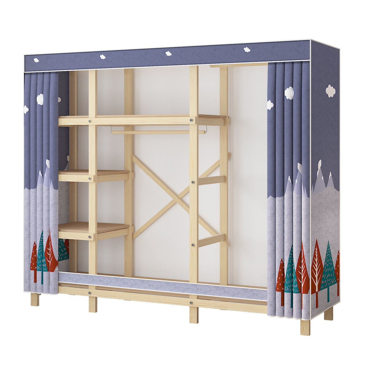 Contemporary Style Wardrobe Pine Solid Wood 1-Door Wardrobe Closet for Bedroom Clearhalo 'Armoires & Wardrobes' 'armoires_wardrobes' 'Bedroom Furniture' 'furn' 'furn_armoires_wardrobes' 'Furniture' 6165883