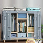 Contemporary Style Wardrobe Pine Solid Wood 1-Door Wardrobe Closet for Bedroom 79"L x 18"W x 66"H Light Gray Clearhalo 'Armoires & Wardrobes' 'armoires_wardrobes' 'Bedroom Furniture' 'furn' 'furn_armoires_wardrobes' 'Furniture' 6165886