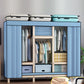 Contemporary Style Wardrobe Pine Solid Wood 1-Door Wardrobe Closet for Bedroom 79"L x 18"W x 66"H Blue Clearhalo 'Armoires & Wardrobes' 'armoires_wardrobes' 'Bedroom Furniture' 'furn' 'furn_armoires_wardrobes' 'Furniture' 6165888