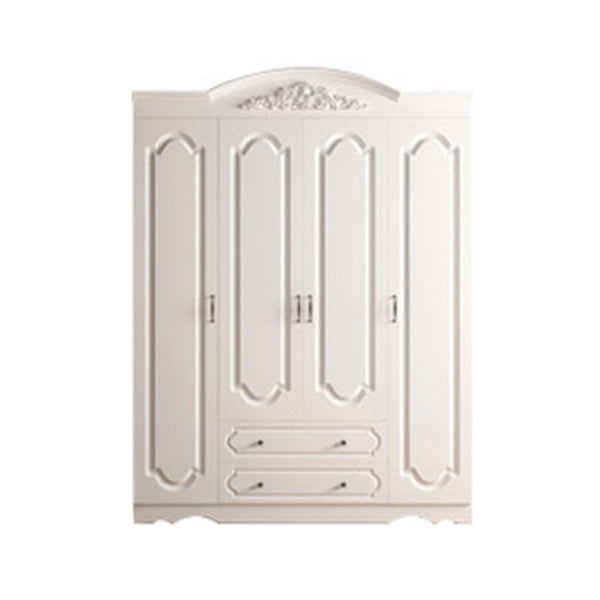 Engineered Wood Cabinet with 2 Drawers French Country White Wardrobe for Home 4 Clearhalo 'Armoires & Wardrobes' 'armoires_wardrobes' 'Bedroom Furniture' 'furn' 'furn_armoires_wardrobes' 'Furniture' 6165899