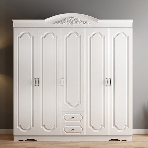 Engineered Wood Cabinet with 2 Drawers French Country White Wardrobe for Home Clearhalo 'Armoires & Wardrobes' 'armoires_wardrobes' 'Bedroom Furniture' 'furn' 'furn_armoires_wardrobes' 'Furniture' 6165900