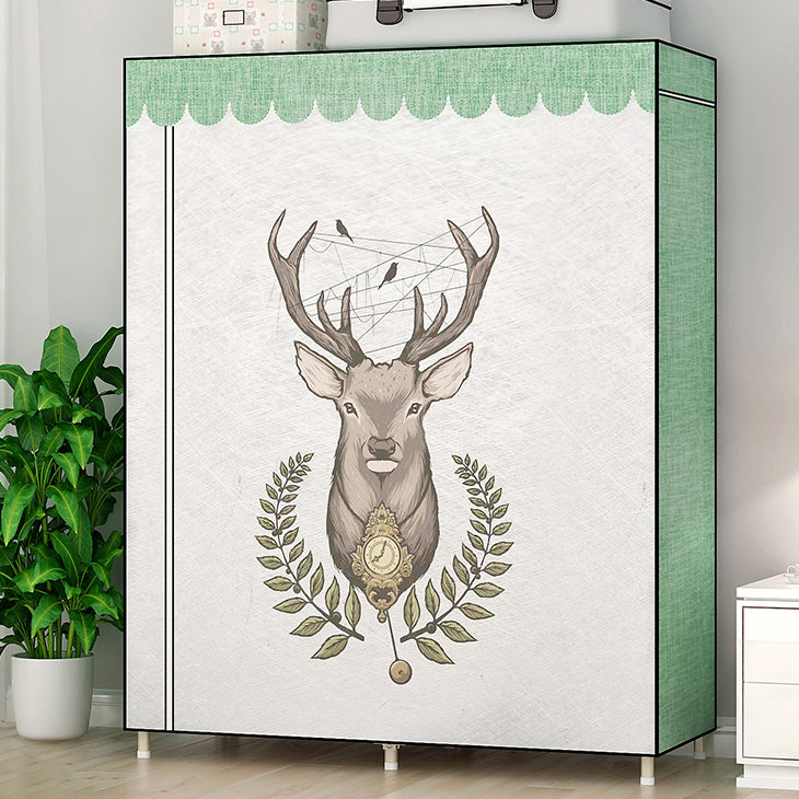 Contemporary Style Steel Wardrobe Cloth Rod Included Wardrobe Closet with Legs 37"L x 18"W x 63"H Green Clearhalo 'Armoires & Wardrobes' 'armoires_wardrobes' 'Bedroom Furniture' 'furn' 'furn_armoires_wardrobes' 'Furniture' 6165927