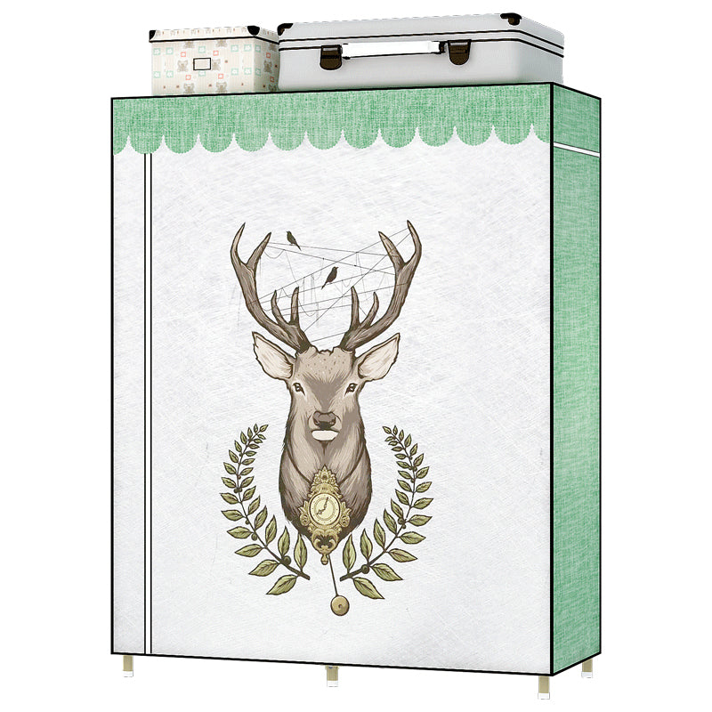 Contemporary Style Steel Wardrobe Cloth Rod Included Wardrobe Closet with Legs Clearhalo 'Armoires & Wardrobes' 'armoires_wardrobes' 'Bedroom Furniture' 'furn' 'furn_armoires_wardrobes' 'Furniture' 6165929