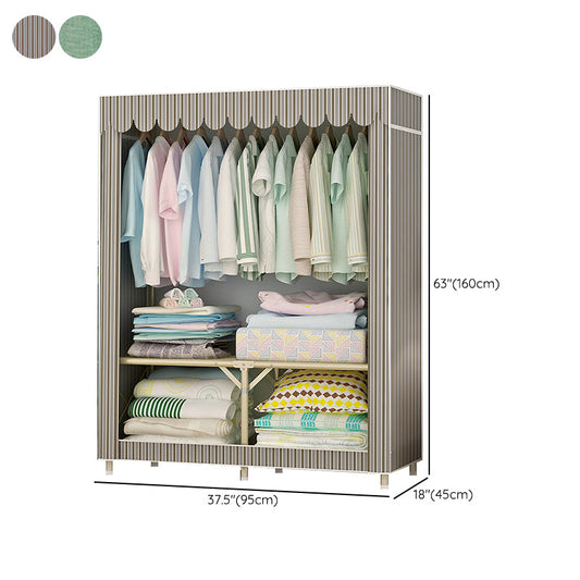 Contemporary Style Steel Wardrobe Cloth Rod Included Wardrobe Closet with Legs Clearhalo 'Armoires & Wardrobes' 'armoires_wardrobes' 'Bedroom Furniture' 'furn' 'furn_armoires_wardrobes' 'Furniture' 6165952