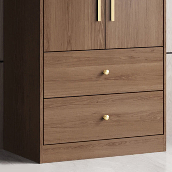 Brown Engineered Wood Wardrobe Closet Modern Wardrobe Armoire