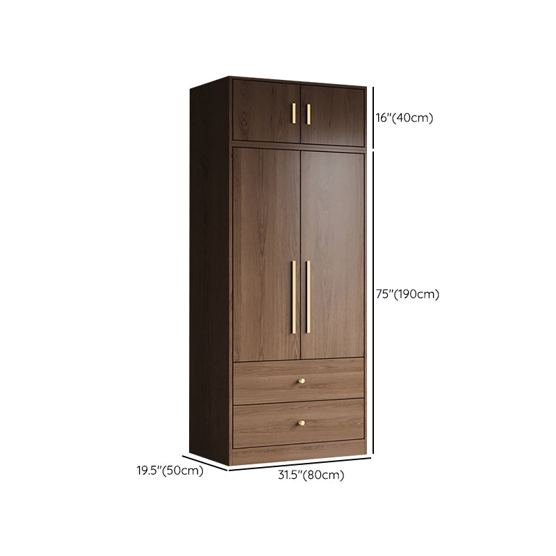 Brown Engineered Wood Wardrobe Closet Modern Wardrobe Armoire