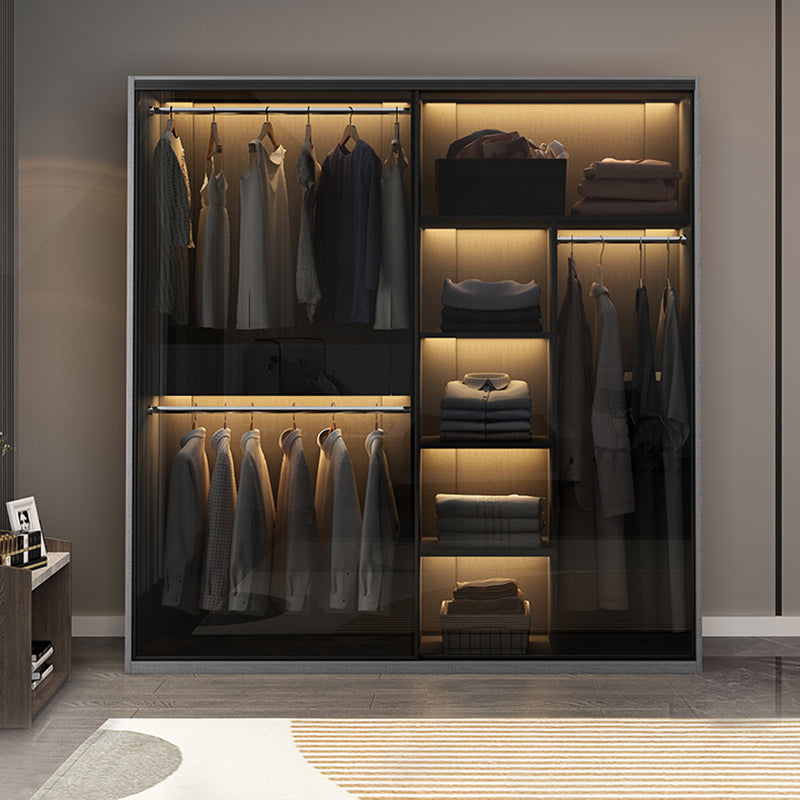 Asta di stoffa del guardaroba in vetro in stile contemporaneo incluso l'armadio del guardaroba per la casa