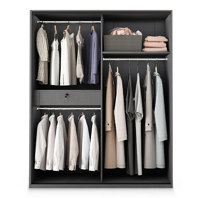 Asta di stoffa del guardaroba in vetro in stile contemporaneo incluso l'armadio del guardaroba per la casa