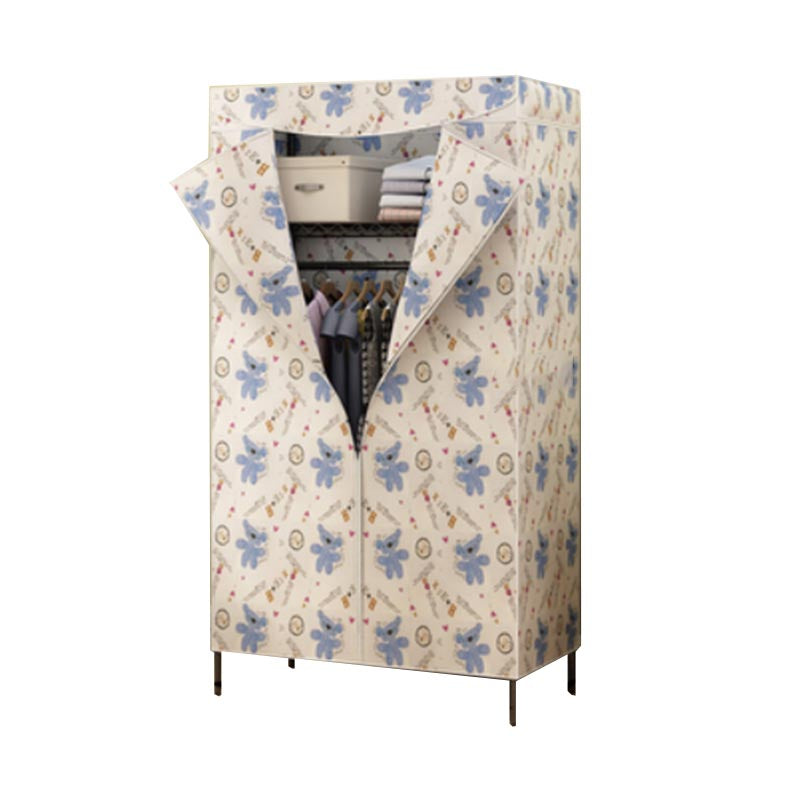 Contemporary Style Steel Wardrobe Adjustable Shelves Wardrobe Closet with Legs