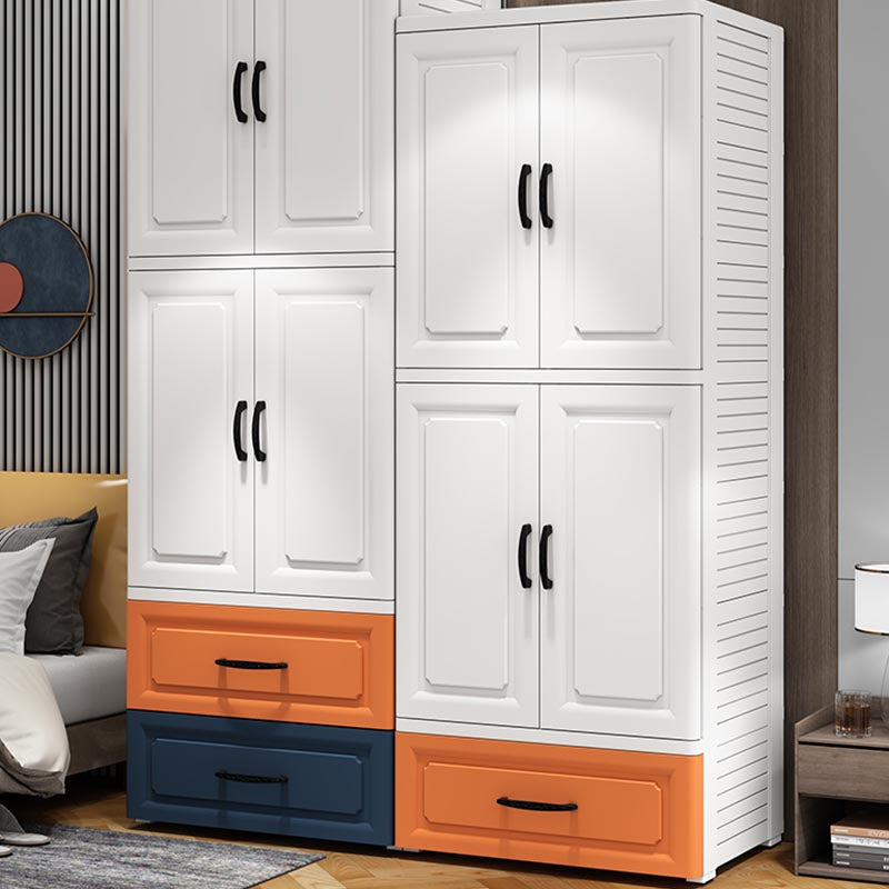 Contemporary Wardrobe Closet Plastic Wardrobe Cabinet with Legs Clearhalo 'Armoires & Wardrobes' 'armoires_wardrobes' 'Bedroom Furniture' 'furn' 'furn_armoires_wardrobes' 'Furniture' 6166099