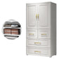 Contemporary Wardrobe Closet Plastic Wardrobe Cabinet with Legs 23"L x 15"W x 51.5"H White Without Clothing Rod Clearhalo 'Armoires & Wardrobes' 'armoires_wardrobes' 'Bedroom Furniture' 'furn' 'furn_armoires_wardrobes' 'Furniture' 6166104