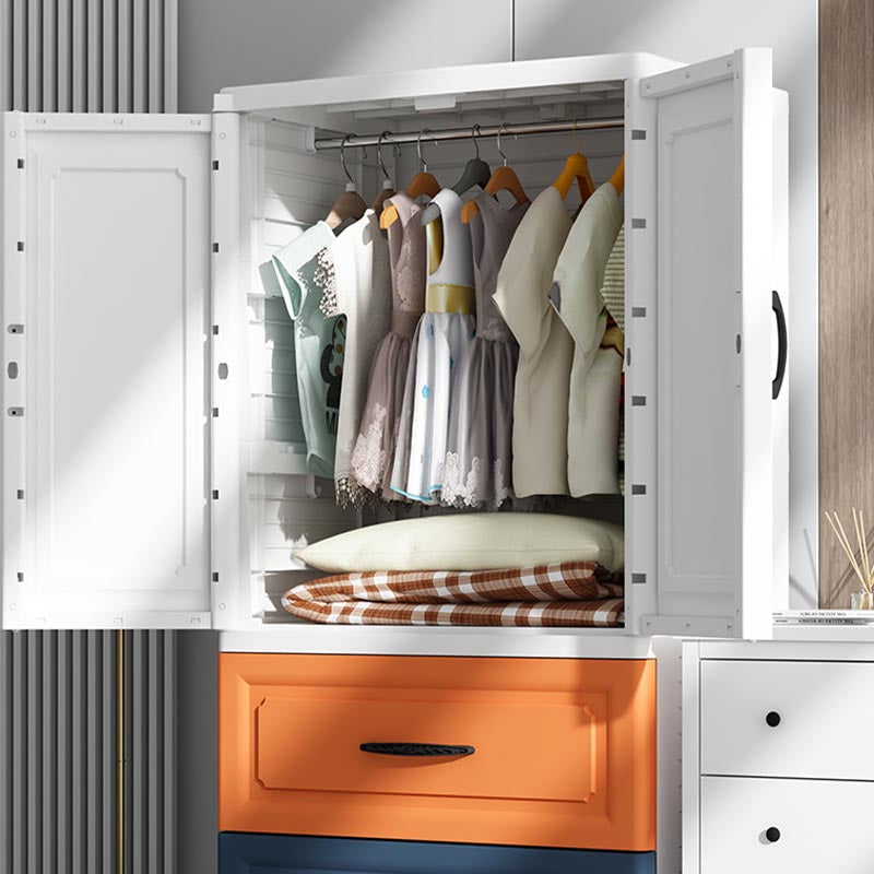 Contemporary Wardrobe Closet Plastic Wardrobe Cabinet with Legs Clearhalo 'Armoires & Wardrobes' 'armoires_wardrobes' 'Bedroom Furniture' 'furn' 'furn_armoires_wardrobes' 'Furniture' 6166108