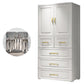 Contemporary Wardrobe Closet Plastic Wardrobe Cabinet with Legs 23"L x 15"W x 60"H White With Clothing Rod Clearhalo 'Armoires & Wardrobes' 'armoires_wardrobes' 'Bedroom Furniture' 'furn' 'furn_armoires_wardrobes' 'Furniture' 6166110