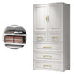Contemporary Wardrobe Closet Plastic Wardrobe Cabinet with Legs 23"L x 15"W x 60"H White Without Clothing Rod Clearhalo 'Armoires & Wardrobes' 'armoires_wardrobes' 'Bedroom Furniture' 'furn' 'furn_armoires_wardrobes' 'Furniture' 6166112