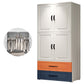 Contemporary Wardrobe Closet Plastic Wardrobe Cabinet with Legs 23"L x 15"W x 68"H White-Orange With Clothing Rod Clearhalo 'Armoires & Wardrobes' 'armoires_wardrobes' 'Bedroom Furniture' 'furn' 'furn_armoires_wardrobes' 'Furniture' 6166118