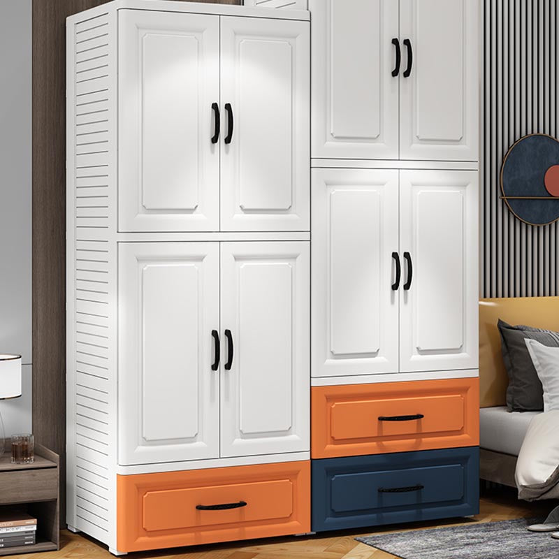 Contemporary Wardrobe Closet Plastic Wardrobe Cabinet with Legs Clearhalo 'Armoires & Wardrobes' 'armoires_wardrobes' 'Bedroom Furniture' 'furn' 'furn_armoires_wardrobes' 'Furniture' 6166120