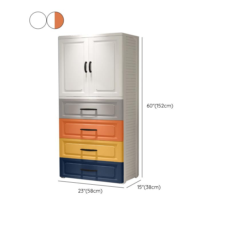 Contemporary Wardrobe Closet Plastic Wardrobe Cabinet with Legs Clearhalo 'Armoires & Wardrobes' 'armoires_wardrobes' 'Bedroom Furniture' 'furn' 'furn_armoires_wardrobes' 'Furniture' 6166126