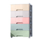 Non-Hanging Armoire with Drawer Contemporary Storage Cabinet 18"L x 12"W x 33"H Grey-Pink-Yellow Clearhalo 'Armoires & Wardrobes' 'armoires_wardrobes' 'Bedroom Furniture' 'furn' 'furn_armoires_wardrobes' 'Furniture' 6166131