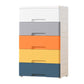 Non-Hanging Armoire with Drawer Contemporary Storage Cabinet 20"L x 12"W x 33"H Blue-Orange-Yellow Clearhalo 'Armoires & Wardrobes' 'armoires_wardrobes' 'Bedroom Furniture' 'furn' 'furn_armoires_wardrobes' 'Furniture' 6166134
