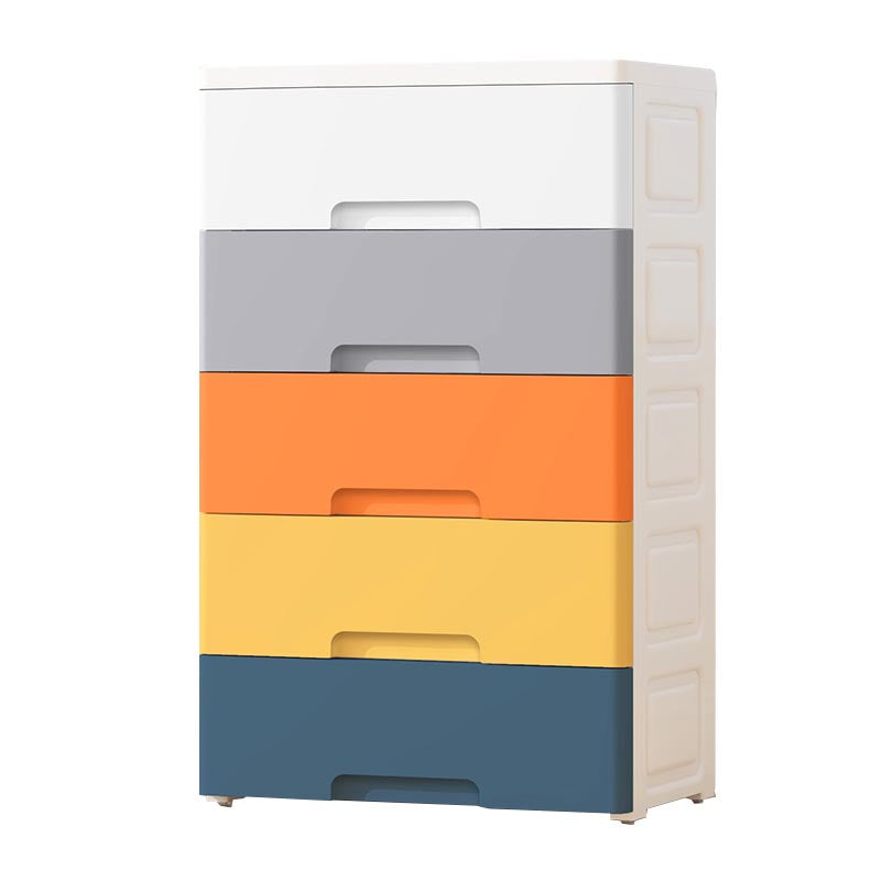 Non-Hanging Armoire with Drawer Contemporary Storage Cabinet 20"L x 12"W x 33"H Blue-Orange-Yellow Clearhalo 'Armoires & Wardrobes' 'armoires_wardrobes' 'Bedroom Furniture' 'furn' 'furn_armoires_wardrobes' 'Furniture' 6166134