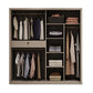 Modern Style Glass Wardrobe Cloth Rod Included Wardrobe Closet with 1-Drawer