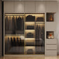 Modern Style Glass Wardrobe Cloth Rod Included Wardrobe Closet with 1-Drawer