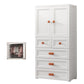 White Plastic Wardrobe Armoire with Legs Contemporary Wardrobe Closet 27.6"L x 14.6"W x 57.5"H With Clothing Rod 2 Clearhalo 'Armoires & Wardrobes' 'armoires_wardrobes' 'Bedroom Furniture' 'furn' 'furn_armoires_wardrobes' 'Furniture' 6166218