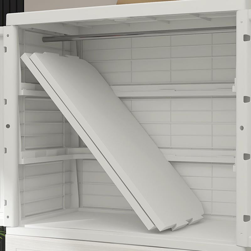 White Plastic Wardrobe Armoire with Legs Contemporary Wardrobe Closet Clearhalo 'Armoires & Wardrobes' 'armoires_wardrobes' 'Bedroom Furniture' 'furn' 'furn_armoires_wardrobes' 'Furniture' 6166222