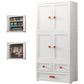White Plastic Wardrobe Armoire with Legs Contemporary Wardrobe Closet 27.6"L x 14.6"W x 65.4"H With Clothing Rod 4 Clearhalo 'Armoires & Wardrobes' 'armoires_wardrobes' 'Bedroom Furniture' 'furn' 'furn_armoires_wardrobes' 'Furniture' 6166227